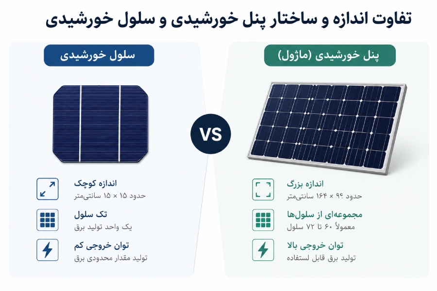 تفاوت سلول خورشیدی و پنل خورشیدی